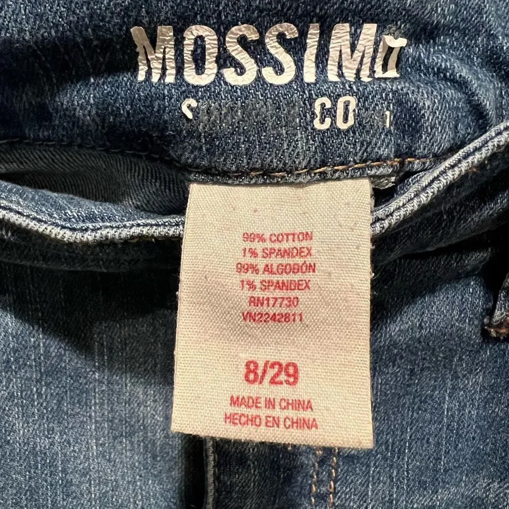 Mossimo Supply Co medium‎ wash distressed denim mini skirt size 8